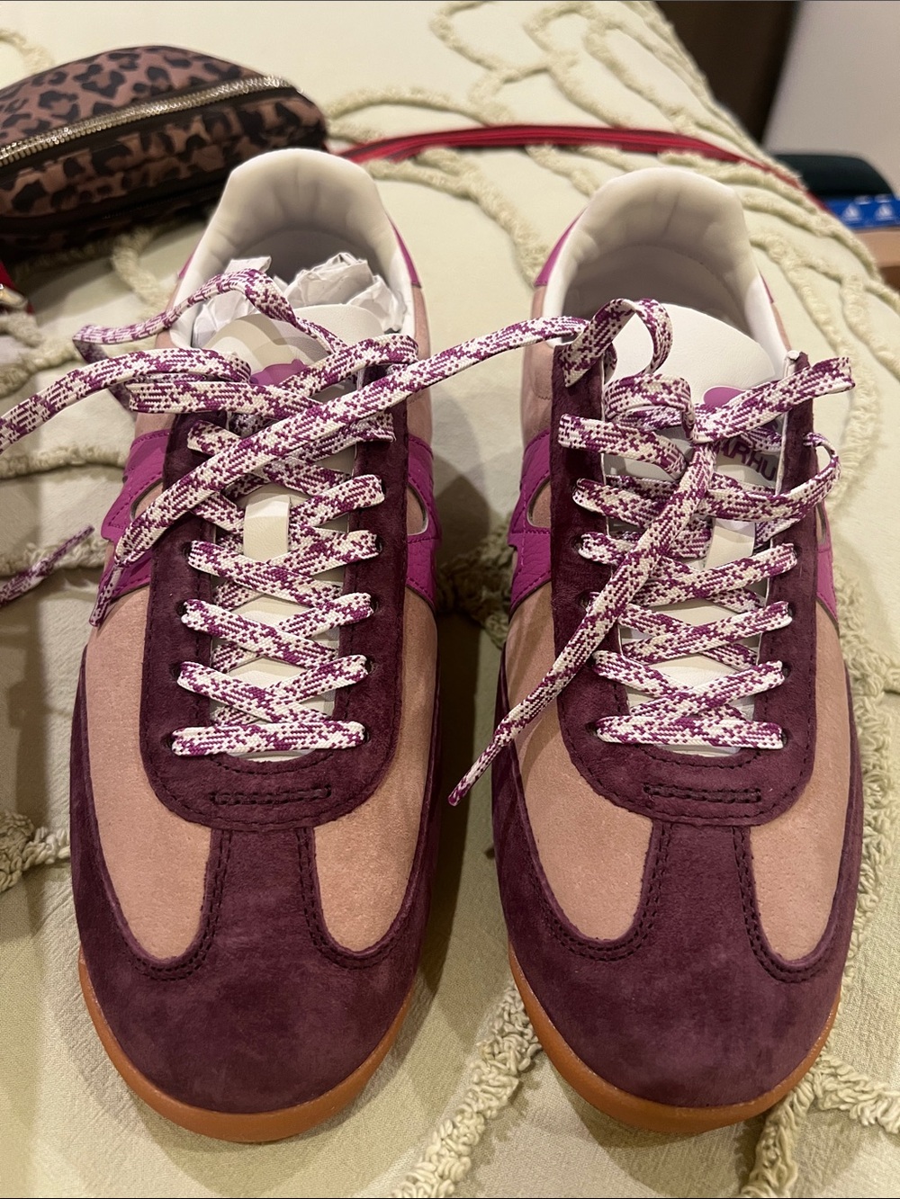 Karhu Women's Pink & Plum Suede Casual Sneakers
